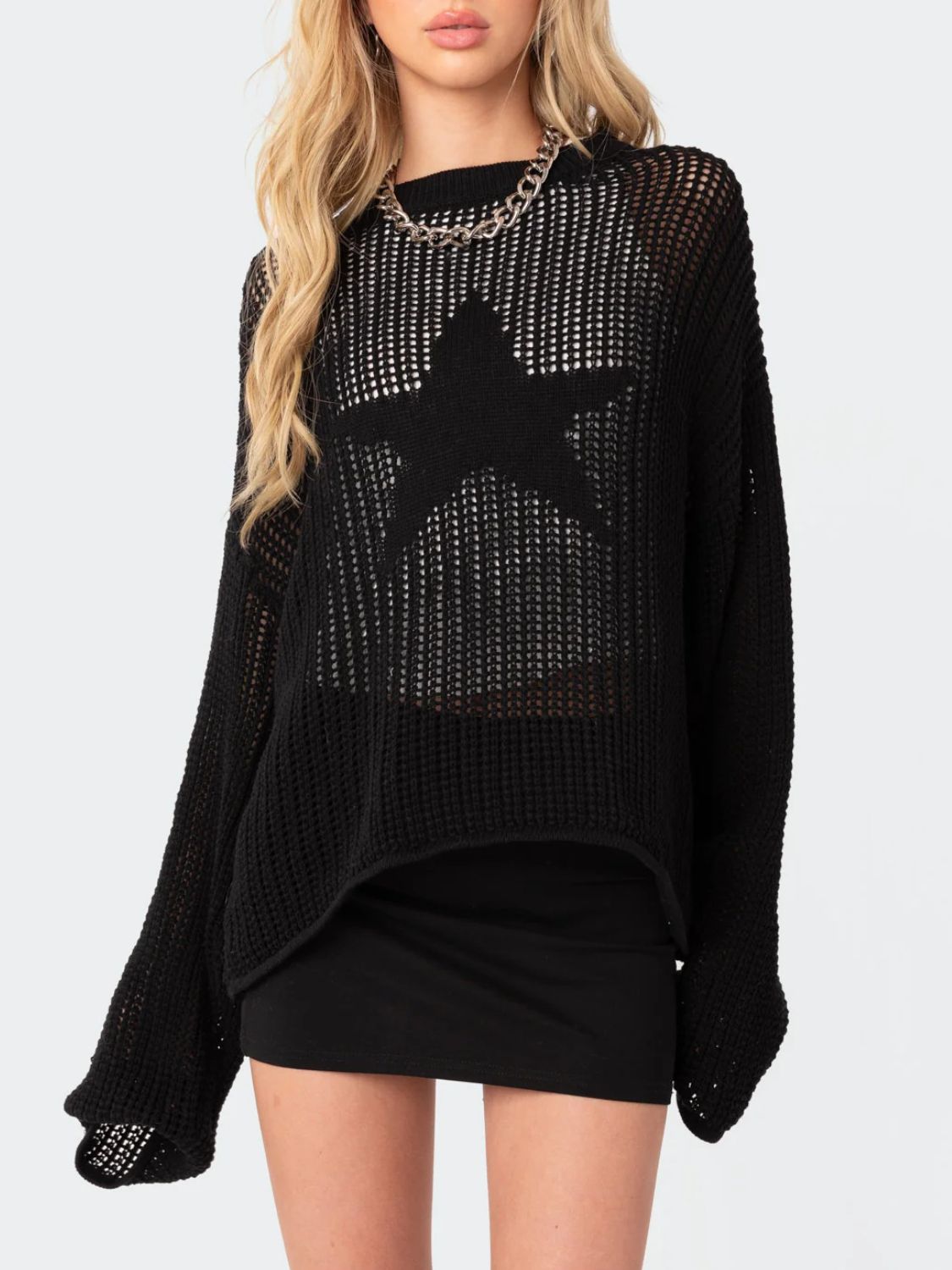 Round Neck Long Sleeve Top with stars