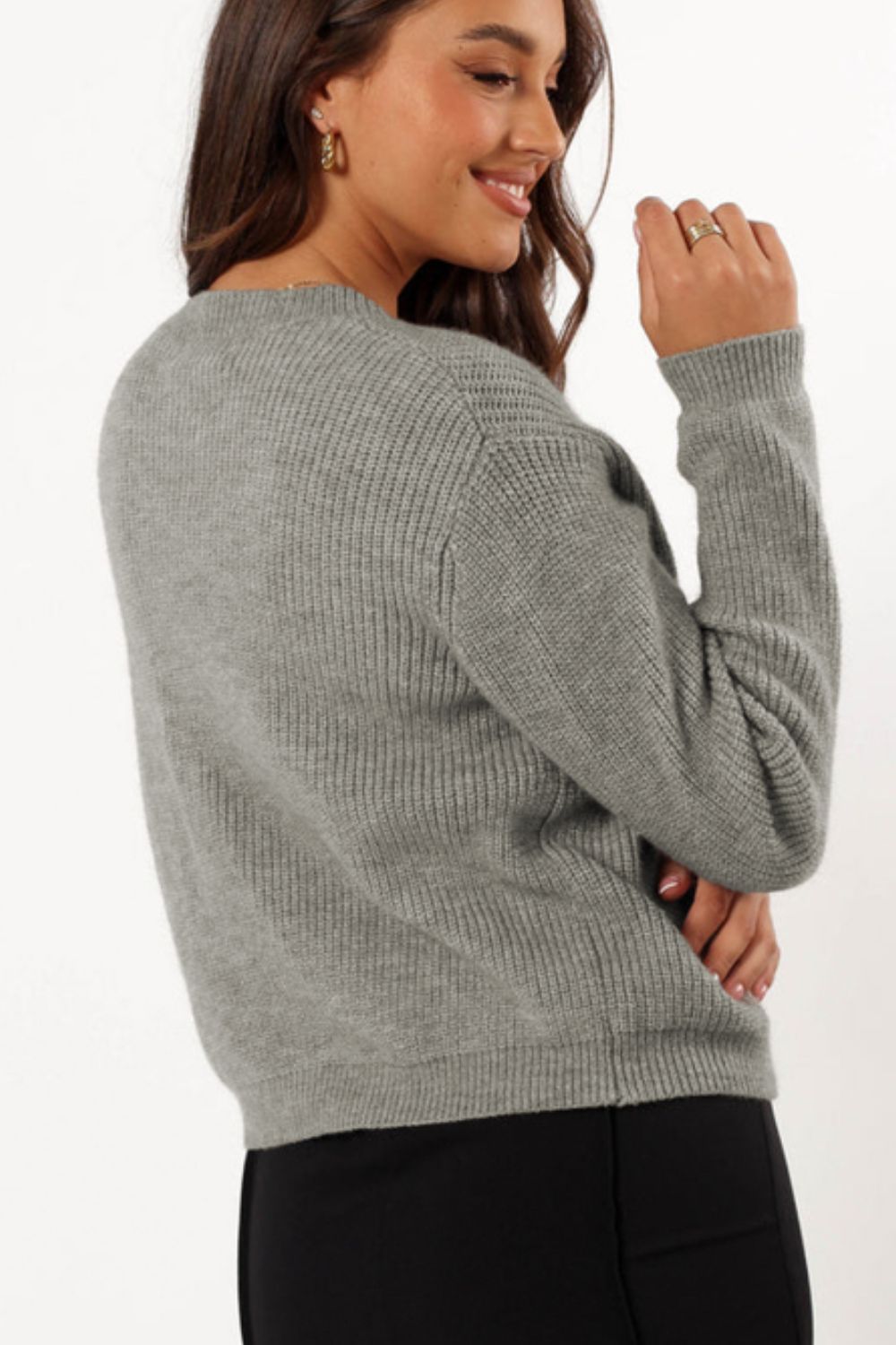 Bow Round Neck Sleeve Cardigan