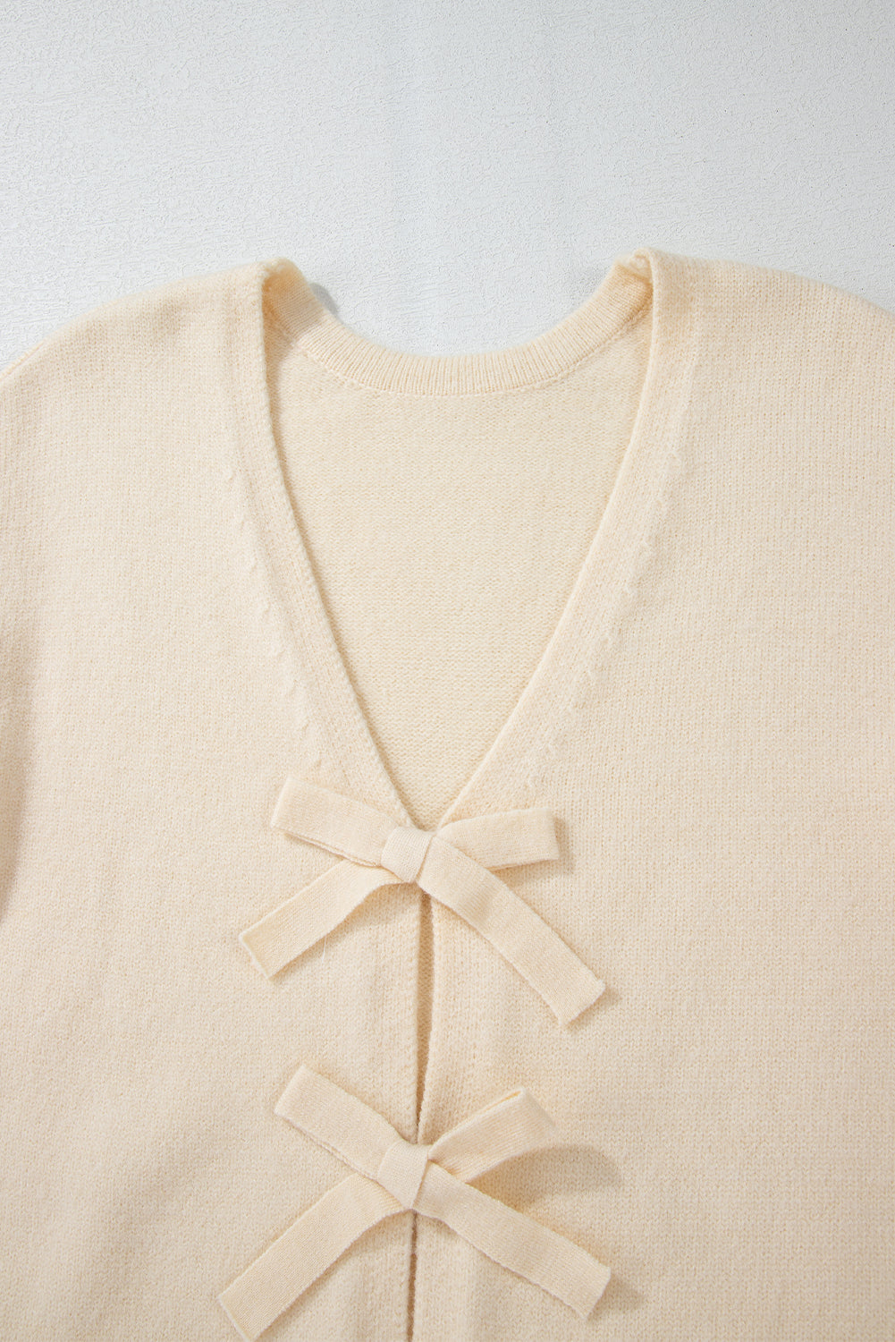 Bowknot Front V Neck Cardigan.