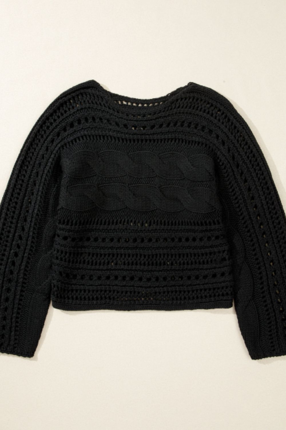 Cable Knit Long Sleeve Sweater.