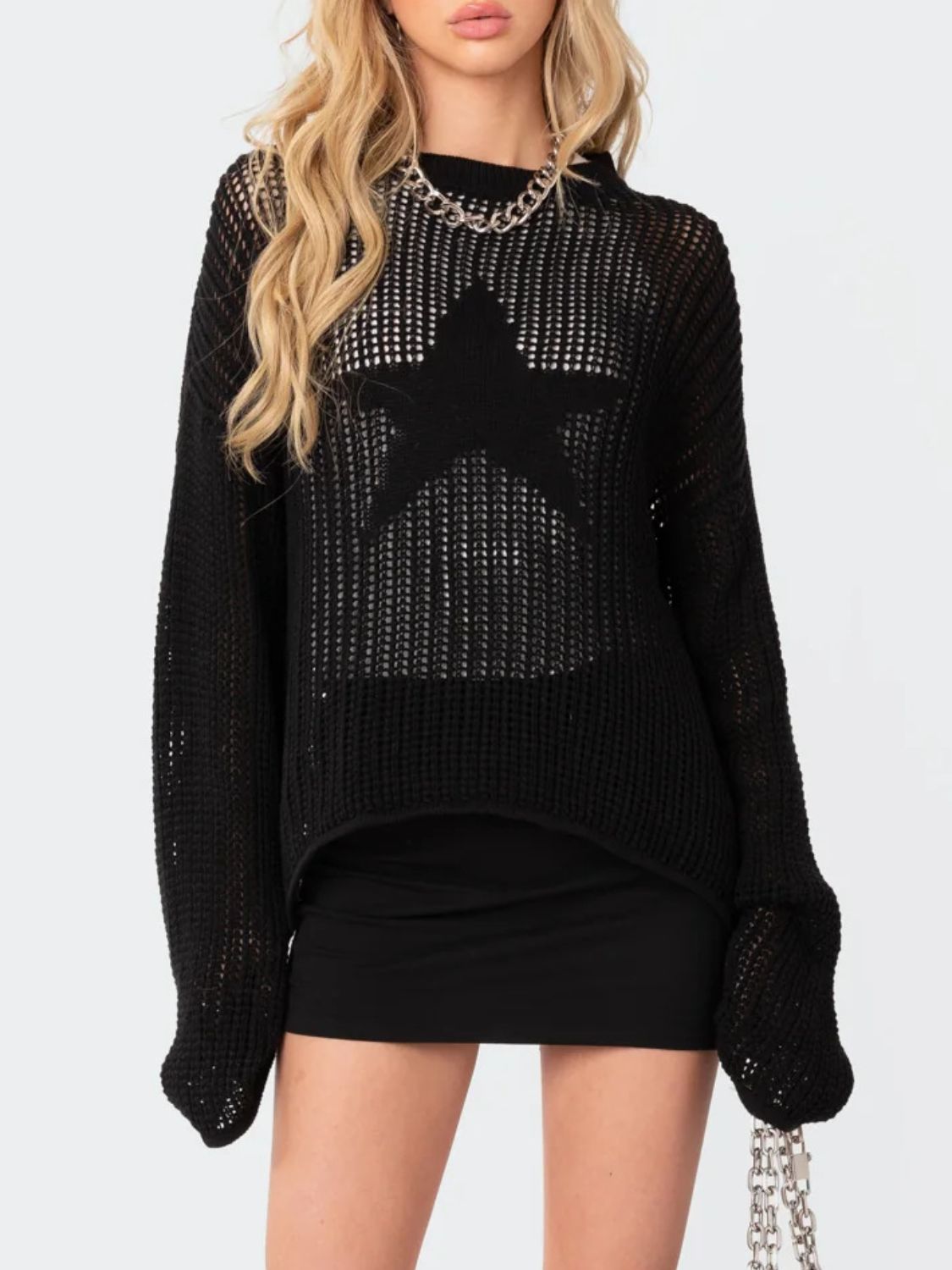 Round Neck Long Sleeve Top with stars