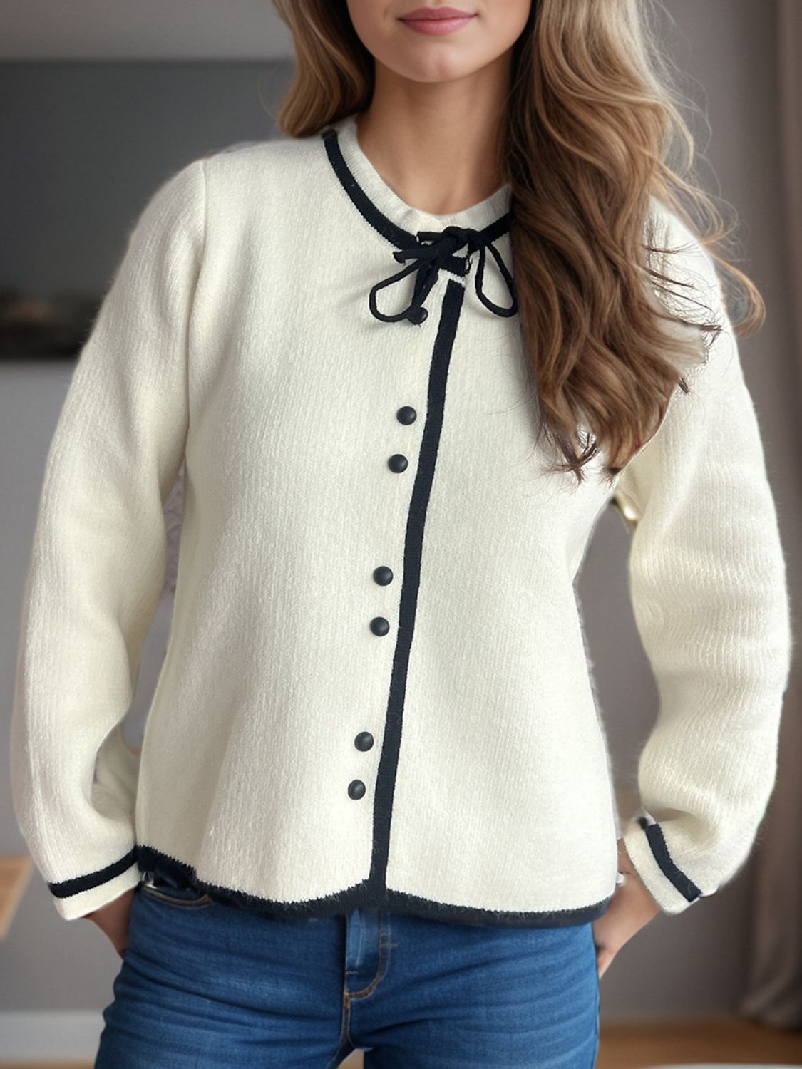 Button Down Long Sleeve Cardigan.