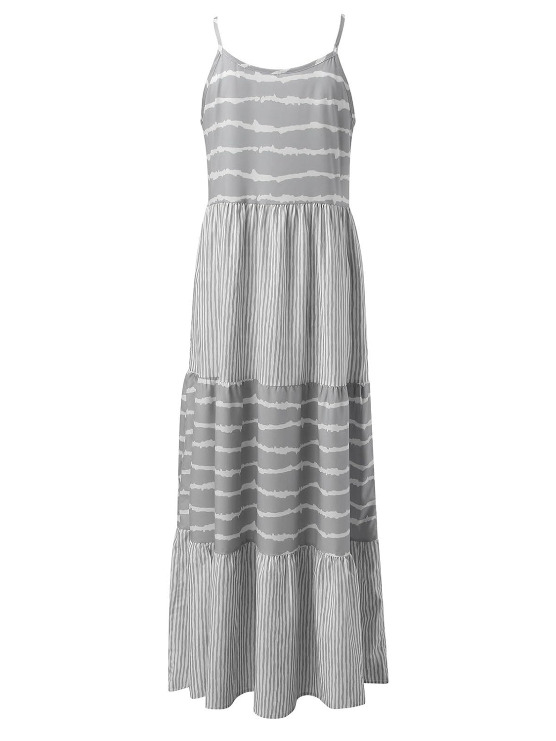 Tiered Striped Sleeve Cami Dress