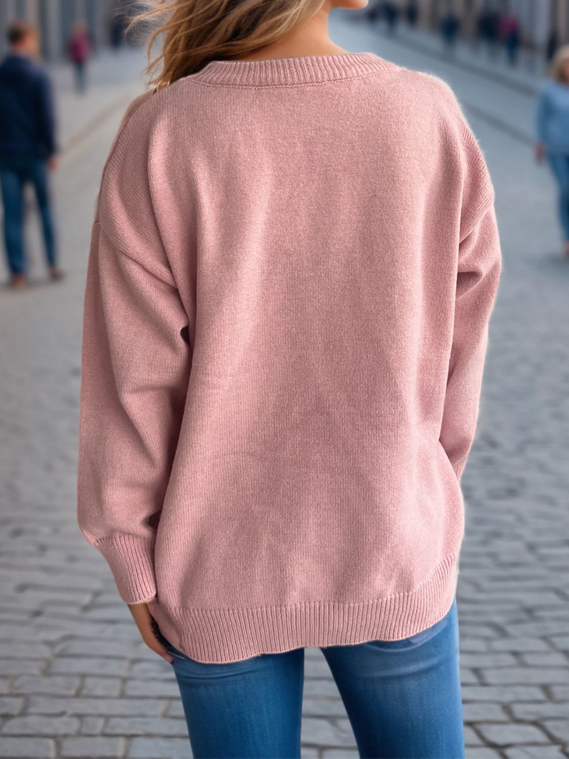 Bow Round Neck Long Sleeve Sweater