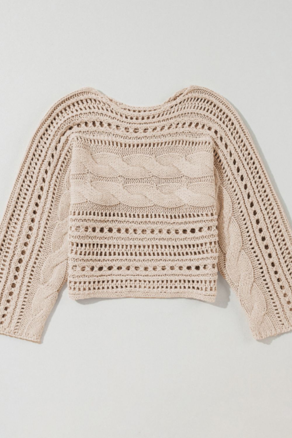 Cable Knit Long Sleeve Sweater.