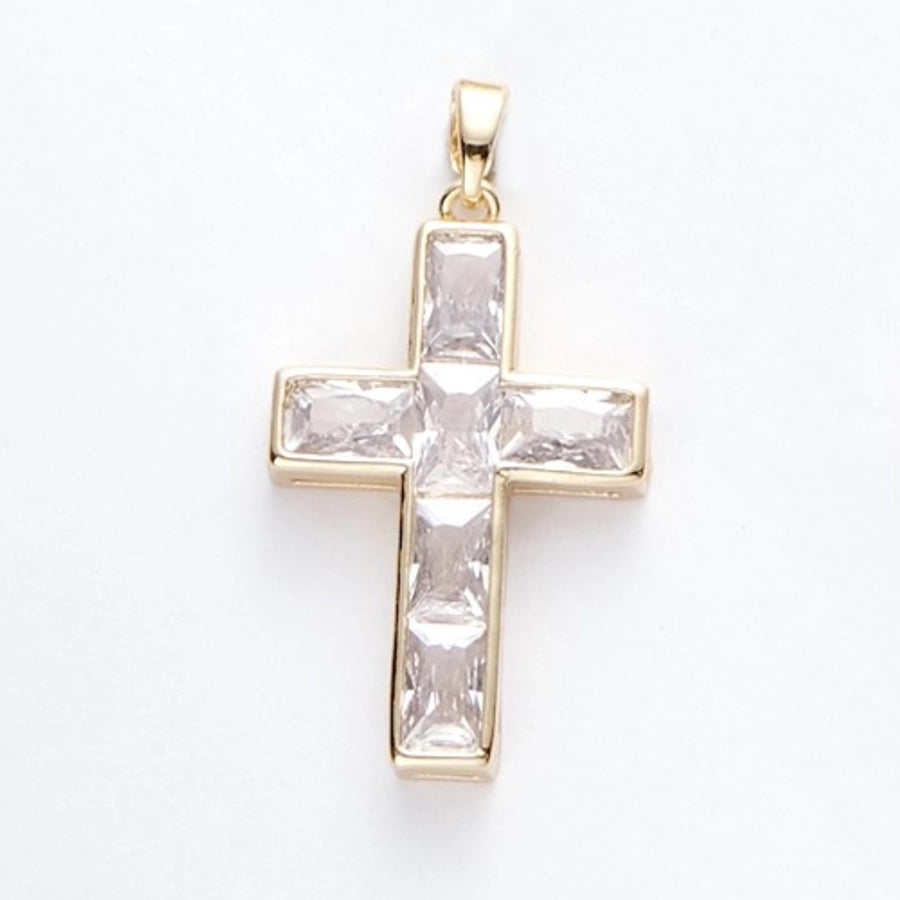 18K Gold Plated Cross Shield Jewelry Accessories Pendant