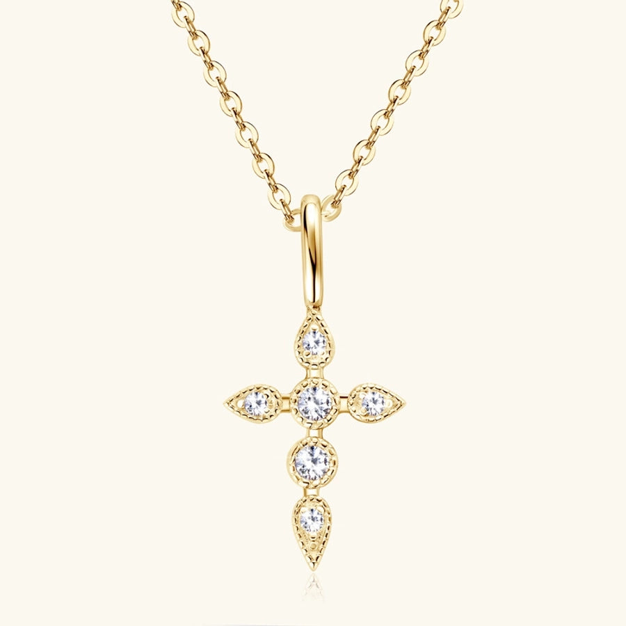 925 Sterling Silver Moissanite Inlay Pendant Necklace