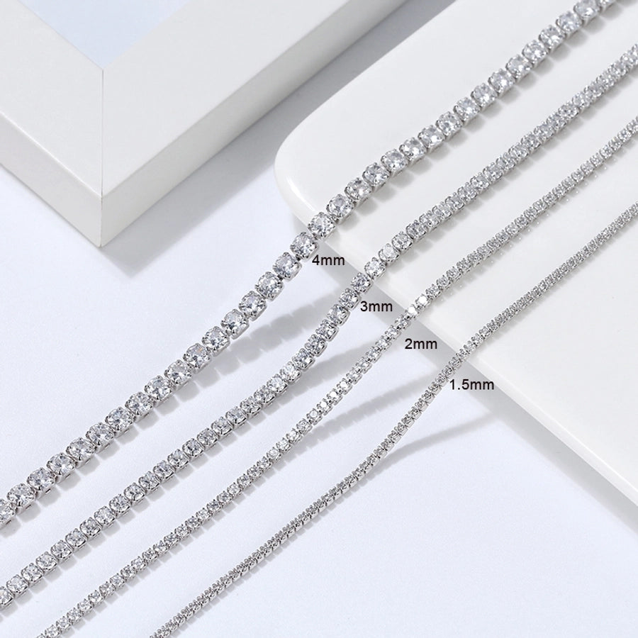 Tennis Necklace Rhodium Plated Diamond 925 Sterling Silver Tennis Chain