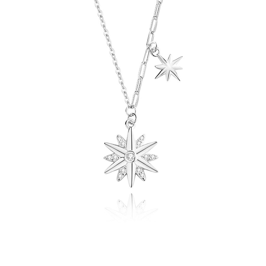 Cable Chain Plating Inlay Star Pendant Necklace