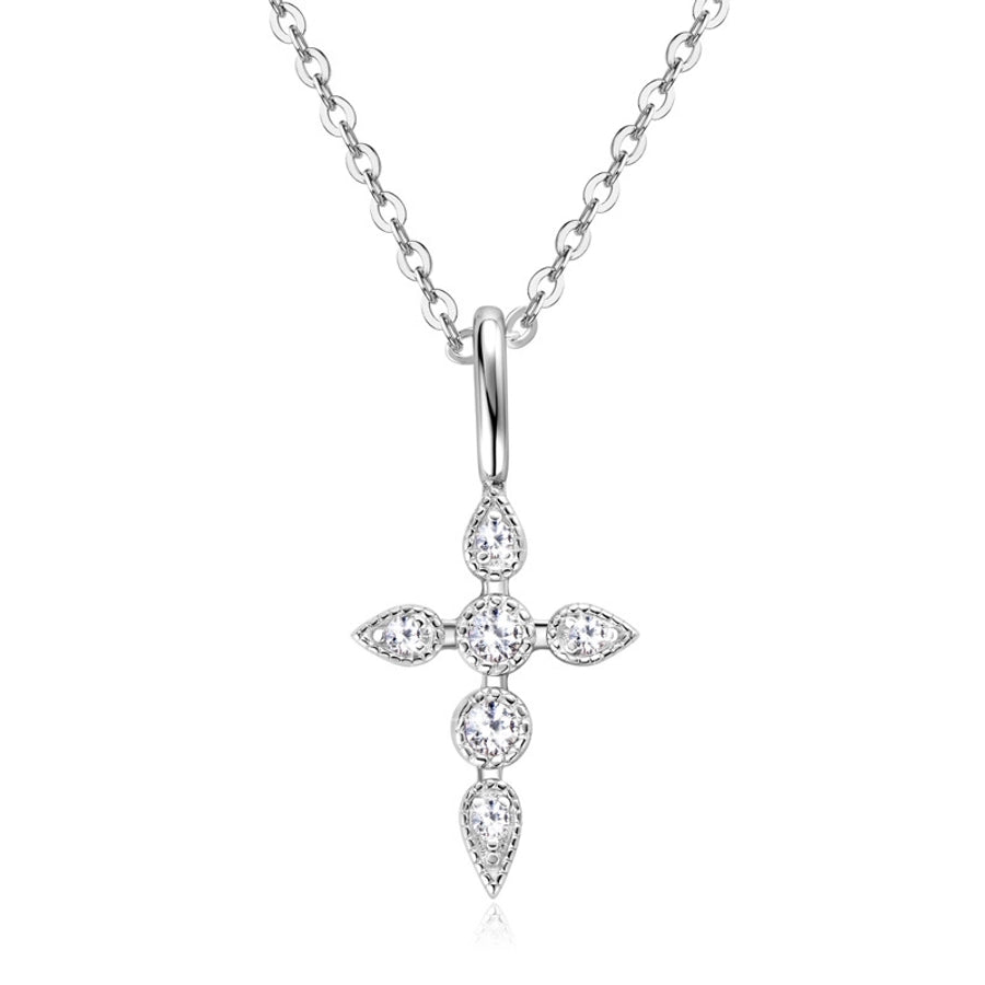 925 Sterling Silver Moissanite Inlay Pendant Necklace