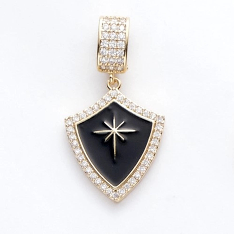 18K Gold Plated Cross Shield Jewelry Accessories Pendant