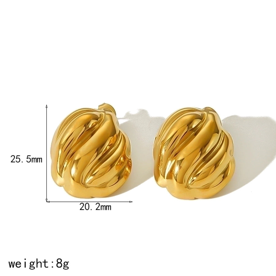 304 Stainless Steel 18K Gold Plated Ear Studs