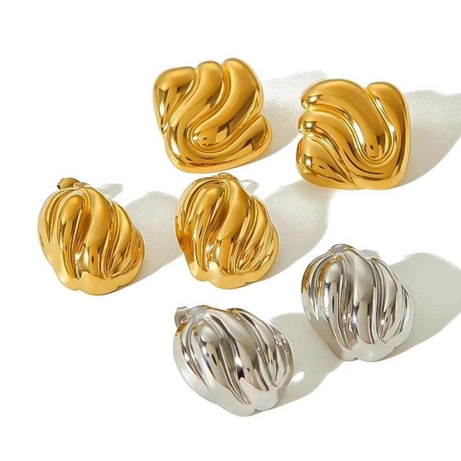 304 Stainless Steel 18K Gold Plated Ear Studs