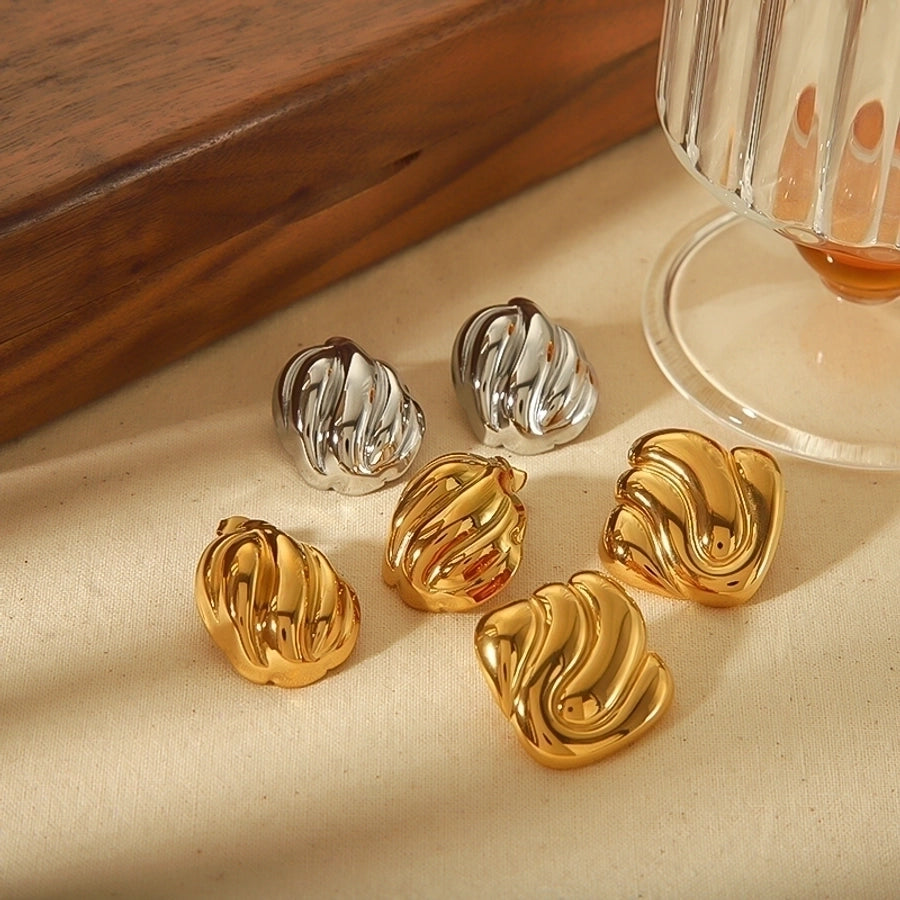 304 Stainless Steel 18K Gold Plated Ear Studs